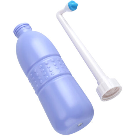 Douchette Portable Sans Électricité avec Poignée et Réserve de 620ml pour Hygiène Intime Domestique et Voyage (1 Pièce, 39cm, Plastique)