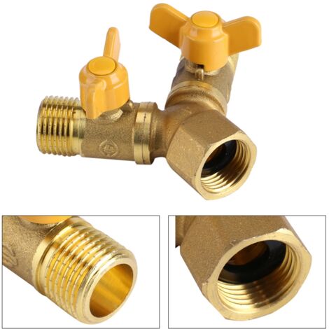 Adaptateur de robinet double G1/2 pour irrigation de jardin avec valves de contrôle en brass solide (1/5)
