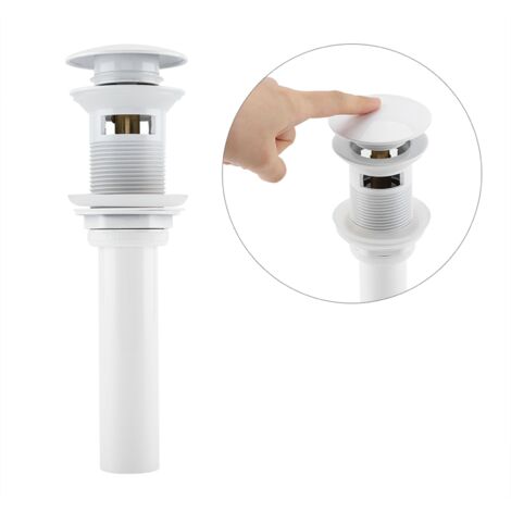 Bonde d'évier lavabo cuisine blanc revêtement cuivre stopper (1/5)