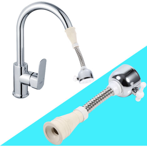 Adaptateur Economiseur d'Eau pour Robinet de Cuisine ABS Nozzle Swivel 360° Aérateur Modifiable Tête Robinet 3.3cm/4.4cm 18cm 1pc Chrome (1/5)