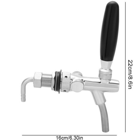 Robinet à Bière Réglable G5/8 Cuivre Chromé pour Bar Domicile (Argent)
