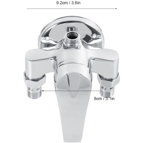 Robinets Mixeur à 2 Entrées G1/2" Mâle - Chromé et Manuelle pour Douche ou Lavabo (1/5)