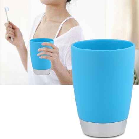 Ensemble d'Accessoires pour Salle de Bain PP - 4 Pièces Blue - Support Brosse à Dents, Porte-Savon, Distributeur et Goblet Ergonomique (1/5)