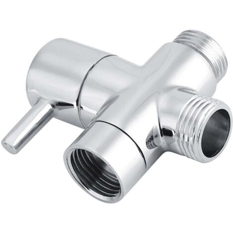 Diverteur 3 voies avec valve de fermeture T - Chrome (1/5)