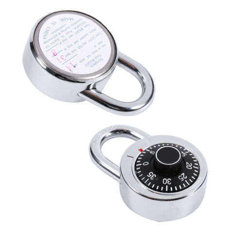 Cadenas à Combinaison Rotary Padlock - Zinc Alloy - Silver Noir - 4.3x7.3cm - 1 unité (1/5)