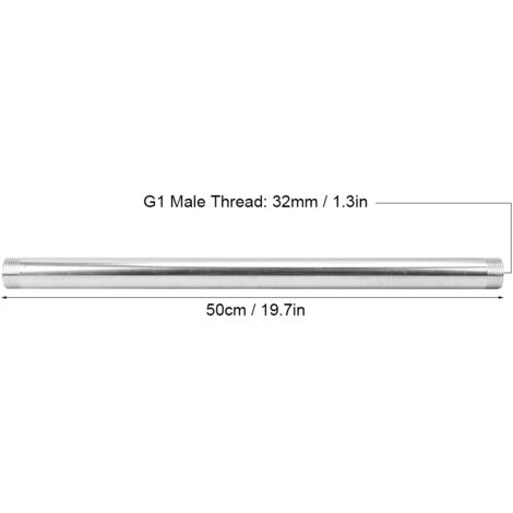 Tuyau de raccordement à visser mâle en acier inoxydable 50cm G1/2 - Accessoire de système de plomberie avec tuyau extension filetage mâle anti-corrosion haute température. (1/5)
