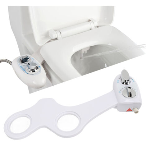 Poire de Douche à Bidets à Double Nettoyage pour Toilette avec Contrôle de Pression d'eau et Kit d'Installation ABS et Acier Inoxydable (1/5)