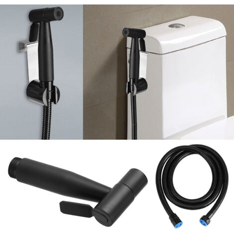 Douchette Lavabo Douche Portable Résistant Stainless Steel Noir Kit (1/5)