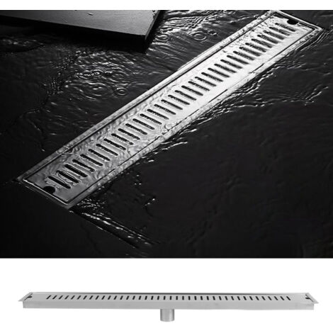 [Evacuation Linéaire] Drain de sol pour douche en acier inoxydable 304 longueur 80cm capacité de drainage élevée prévention des odeurs et blocages (1/5)