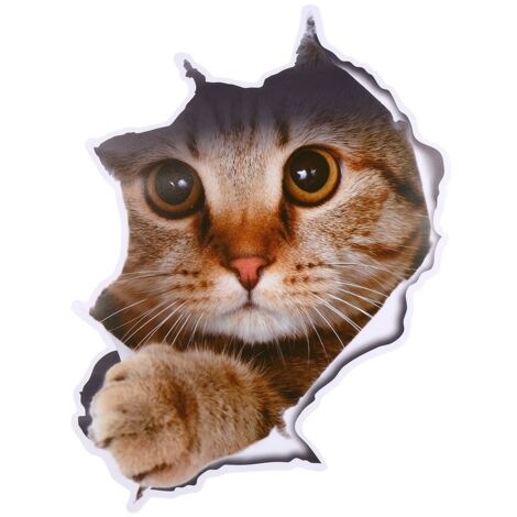 Decal PVC 3D Stickies pour siège de toilette - Décor animal Chat 1 21x29cm - Imperméable et résistant (1/2)