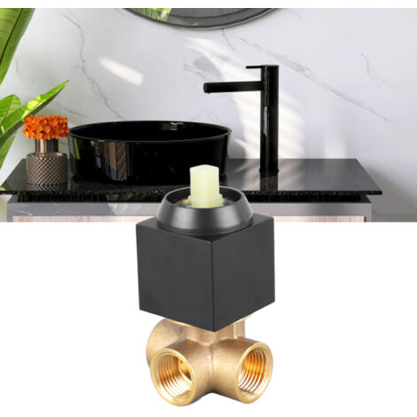 Robinet de Douche Murale à Encastrement Noir Cuivre Kit Rough-in Fonction Unique Carré 3 Voies (1/5)