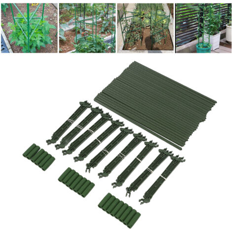 [Support pour Plantes] Cage pour Tomates Triangulaire 120cm/47.2in 3 Pièces Légèrement Lavé avec PP PE Noyau Métallique - Ajustable et Stable (1/5)