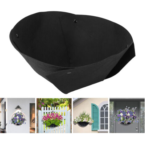 Feutrine Semi-Circulaire pour Pots 3 Pièces Insert Jardinière Murale Noire 12inch Liner Remplacement Décor Intérieur Exterieur (1/5)