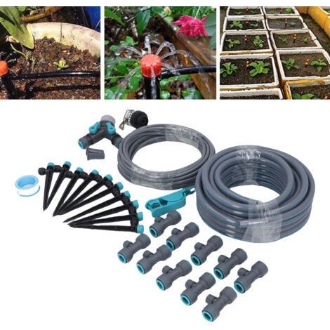 Système D'Irrigation au Goutte à Goutte 32.8FT, 8 Trou, Kit Misting et Irrigation Sprinkler Précise et Adaptable pour Jardin, Serre et Pelouse (1/5)