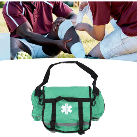 Sac de Première Intervention de Grande Capacité, Sac d'Urgence avec Sangle Réglable et Bande Réfléchissante, Tissu Oxford PU 600D, Vert (1/5)