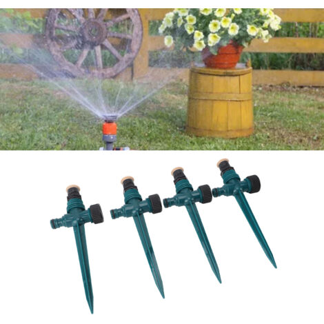Arroseurs de Jardin Professionnels [4 pièces] ABS Rotatif Automatique 360° Irrigation Homogène pour Terrasse, Patio, Parc (Vert Foncé) (1/5)