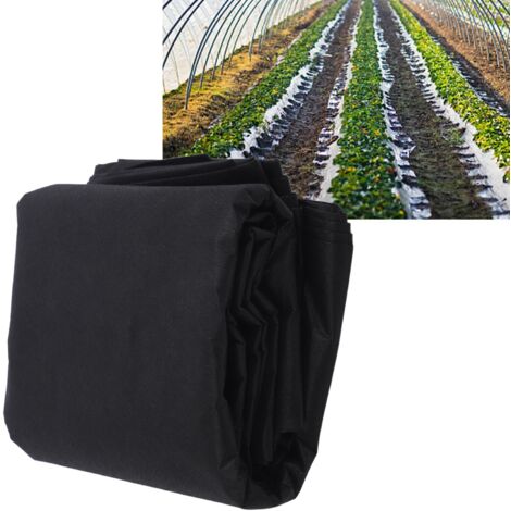 Couverture pour plantes Bloc Ventilation Renforcée Protection Hivernale Grand Format 9x1.6m Non Tissé Noir (1/5)