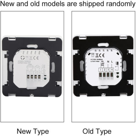 Thermostat de Chauffage Programmable LCD 16A - Écran Électrique avec Contrôle de Température en 6 Périodes - 85x85mm Blanc - 200-240VAC (1/5)