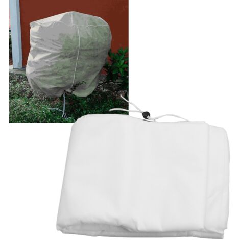 Protection thermique pour plantes [Housse d'hiver] en tissu non tissé respirant 80x100cm blanc (31,5x39,4in) pour arbustes et fleurs extérieur (1/5)