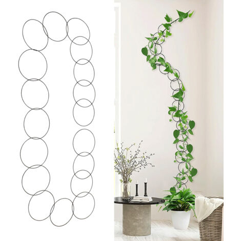 Chaîne Support Mur pour Plantes Grimpantes 90in Acier Inoxydable Noir avec 6 Crochets (1/5)