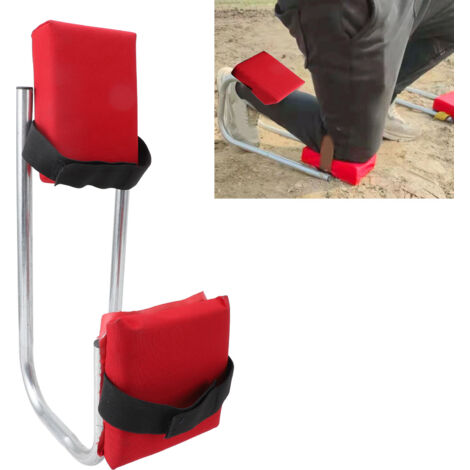 Tabouret de Jardin Anti Numbesse avec Coussin EVA - Steel Portatif Haute Capacité 330 lbs, Red (1/5)