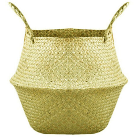 Panier Fleur Artisanal Modèle Seagrass Handwoven en Fibre Naturelle Panier Storage Décoratif Polyvalent pour Pot de Fleur Rangement Bureau Salle Maison