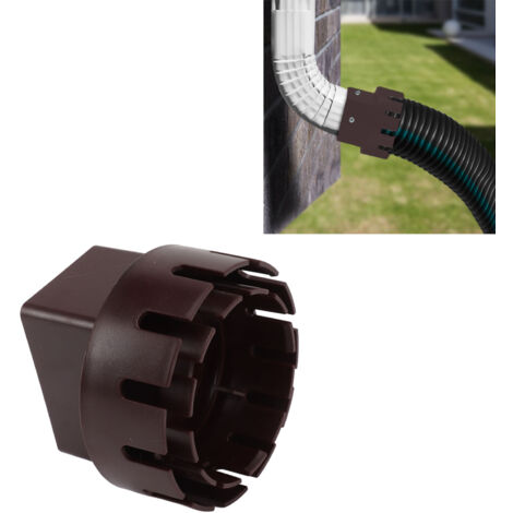 Adaptateur de Descente pour Gouttière, Adapter-Plus, L 3x4in, Adaptateur Plastique avec Fixations Couleur Brown pour Évacuation Optimisée (1/5)