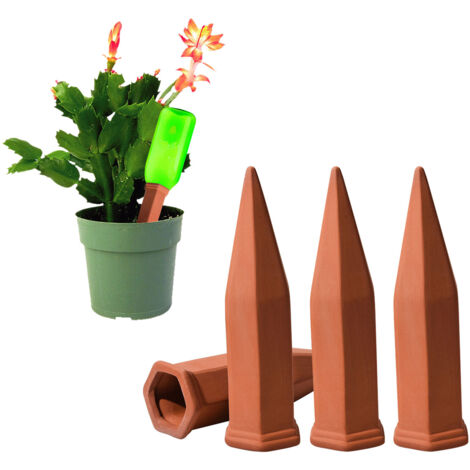 Jarron de Plantar Auto Irrigateurs Set de 4 Pics Terracotta Autonomie Hydratation Durable pour Vacances Recyclage Bottes Vin (1/5)