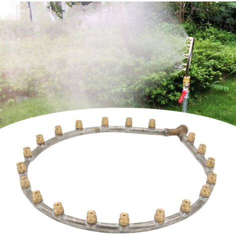 Buse Annulaire Multifonctionnel G3/8 Femelle - 20 Jets Cuivre/Stainless pour Irrigation Jardins Agricole Atomisation Régulable