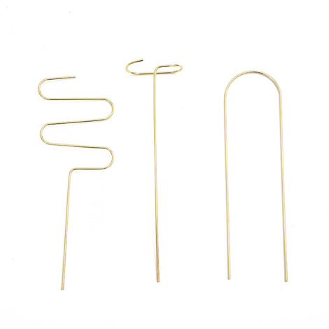 Tuteur de plantes décoratif en métal Rust-Free, Support vertical 28cm doré pour jardins et espaces intérieurs, set de 3 structures élégantes pour plantes grimpantes.