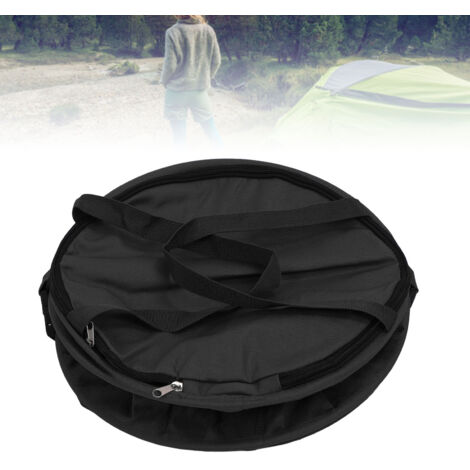 Poubelle Camping 10 gallons 600D Oxford Cloth avec couvercle, résistante et réutilisable, 34 x 40cm, noir (1/5)