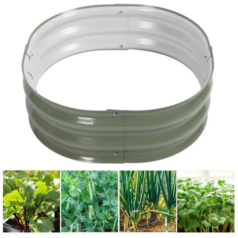 Kit de Jardin Suspendu Métallique Modulaire avec Bordure de Sécurité Kit de Culture Raised Bed 60x60x20cm Vert Clair pour Fruits, Fleurs, Jardins Éducatifs & Villas Panneaux 4x, Ruban Bordure, Manue (1/5)
