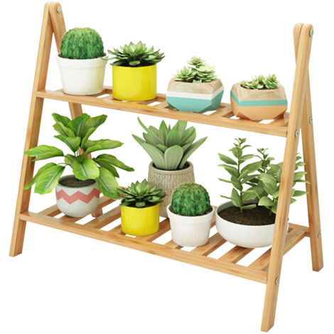 Porte-fleurs en Bambou Porte-succulentes à Étages Poteries Multifonctionnelle Salle Salon Balcon (1/5)