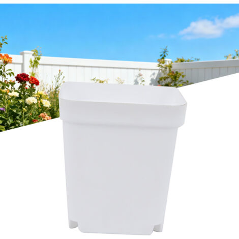 Pot de Fleurs pour Jardins et Balcons, Conteneur à Semis Décoratif pour Succulentes, Blanc (1/5)