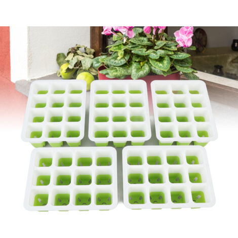 Plateau de Germination, Plateau de Culture Silicone Réutilisable 5 Cellules Déplantables, pour Fruits, Fleurs, Végétables Germination Indoor (1/5)