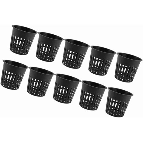 Panier Hydroponique - 10 Pièces Noir - Support Plante Sans Terre pour Jardins et Balcons - Matière Plastique Sécurisée