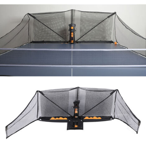 Machine de Tennis de Table Automatique Robot + Filet pour Formation Professionnelle US Plug, ABS, 80.5x33x29cm, Multi-Fonctions