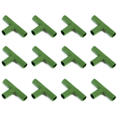 Connecteur pour Poteaux de Treillage Connector Modèle 11mm PP Vert 12 Pièces pour Serre et Jardins (1/5)