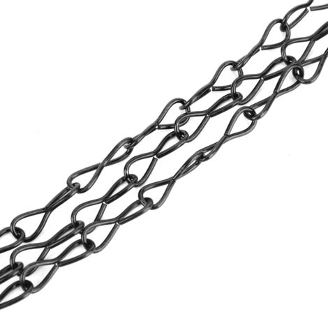 Chaîne de Suspension en Fer pour Pots de Fleurs Jardinerie：Chaîne Fixation Hooks Ensemble de 3 Pièces, Charge 14kg, Noir, 43cm