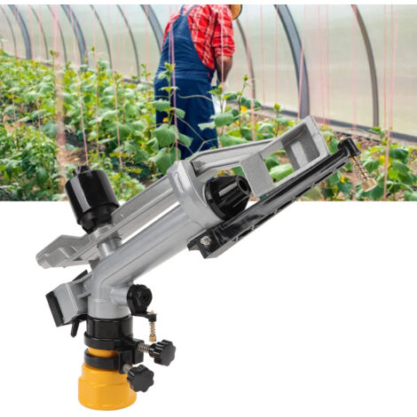 Arroseur Agricole Irrigation 360° Angle Adjustable avec Set de Buses Aluminium Alloy pour Ferme Jardins Pelouse Agricole Horticulture 6cm/2.4in Diamètre Interface (1/5)