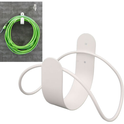 Supporte mural pour tuyau de jardin en acier inoxydable - Bracket solide avec capacité de charge élevée, facile à installer et blanc (1/5)