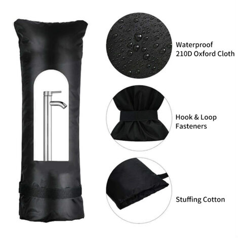 [Housse d'arroseur extérieur] + [Housse de robinet] + [Protection anti-gel] + [Oxford 210D imperméable résistant à l'eau et au vent pour robinet de jardin extérieur, disponible en taille S/M/L/XL] (1/5)