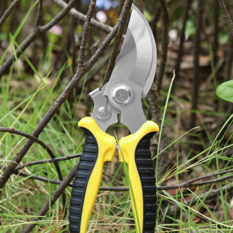 Ciseaux à Taille et Coupe [Sécateur de Jardin] Modèle Pro-Tailleur SK5 + PVC [Grandes Branches] Jaune et Noir 140g avec Sécurité et Ergonomique (1/5)