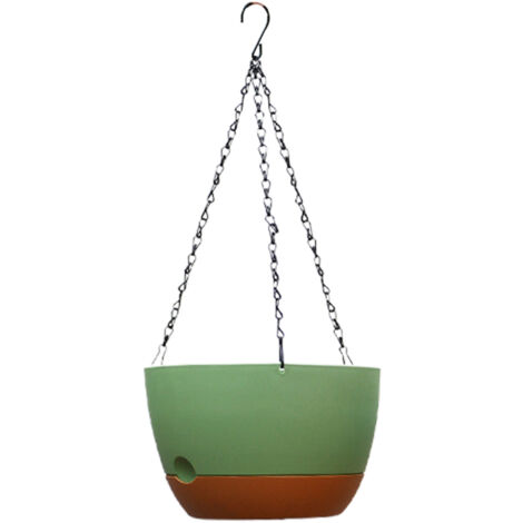 Pot Suspension M Résin 24cm Gris - Panier Suspendu Ventilé pour Plantes (1/5)