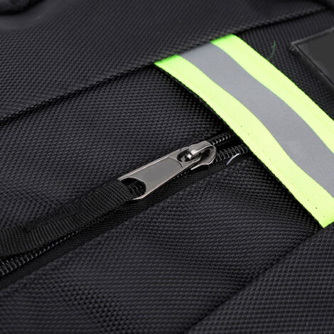 Sac d'outils professionnel résistant PVC Oxford 1680D, Sac à dos pour électricien, plombier et réparateur, Dimensions 43x31x15cm, Capacité 15kg, Black (1/5)