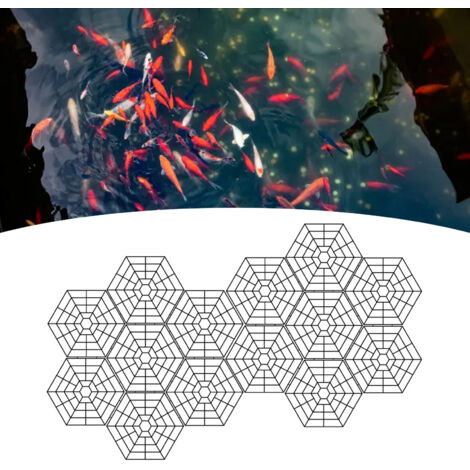 Protecteur de Bassin Anti-Herons - 20 Filets Flottants Plastique 6 Angles avec 60 Clips de Connexion pour Sécuriser vos Poissons