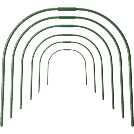 Arceaux de Serre pour Jardins en Ligne - Tunnel de Culture avec Support en U en Tube d'Acier Revêtu de Plastique - 6 Arceaux 19,7in Hauteur 48cm Largeur