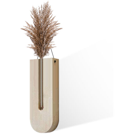 Vase Murale en Bois Modern Farmhouse Décor Plantier pour Entrée Couloir Chambre Jaune Lavande Éco-responsible Jardinage d'Intérieur