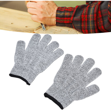 Gants de jardinage ManoMoto long manchette lavable machine anti-feuille flexible résistant coupe [Maille nylon, Spandex, Gris bord noir] (Paire 2) (1/5)