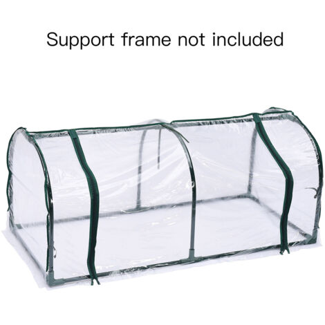 Serre de Plantes avec Cadre Métallique et Couverture PVC 1,2x0,6x0,5m Mini Abri Transparent pour Pots Protection Contre Gel et Pluie